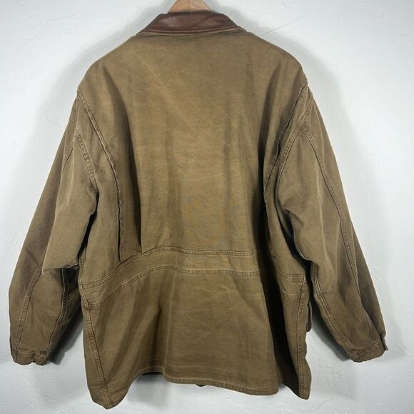 š„Vintage WOOLRICH Denim Wool Blanket Lined CanvasāBarn Aztec Jacket -Sz XL -EUC - Picture 7 of 11